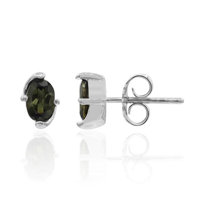 Pendientes en plata con Turmalina verde