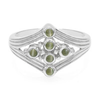 Anillo en plata con Alejandrita ojos de gato