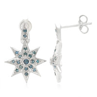Pendientes en plata con Diamante fantasía