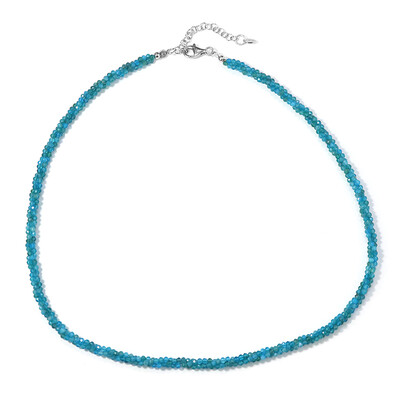 Collar en plata con Apatita azul neón