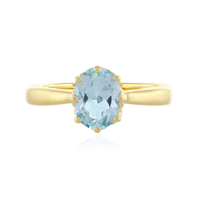 Anillo en plata con Topacio azul cielo