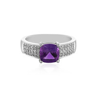 Anillo de hombre en plata con Amatista de Uruguay