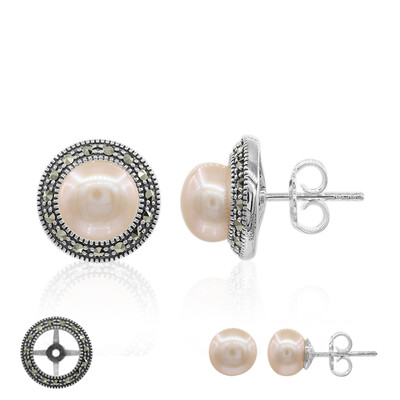 Pendientes en plata con Perla Freshwater