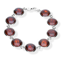 Brazalete en plata con Ámbar báltico