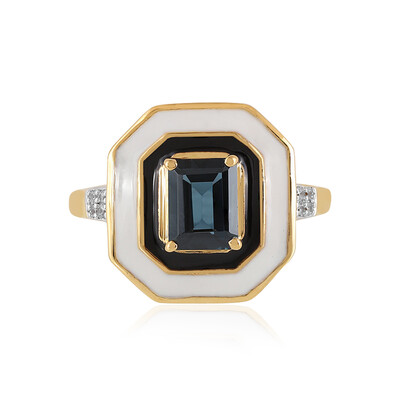 Anillo en plata con Topacio azul de Londres (M de Luca)