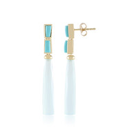 Pendientes en plata con Calcedonia agua  (KM by Juwelo)