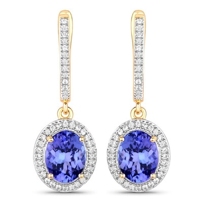 Pendientes en oro con Tanzanita (SUHANA)