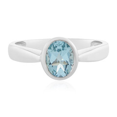 Anillo en plata con Topacio azul cielo