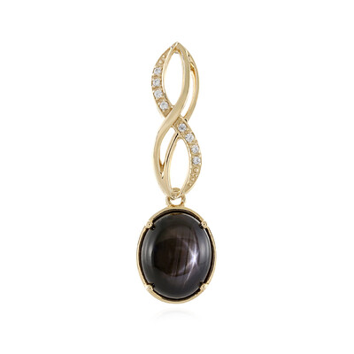 Colgante en oro con Zafiro estrella negra
