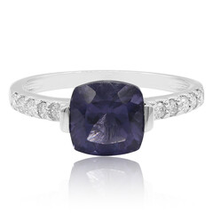 Anillo en oro con Cuarzo arándano