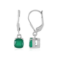 Pendientes en plata con Ónix verde