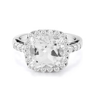 Anillo en plata con Topacio blanco