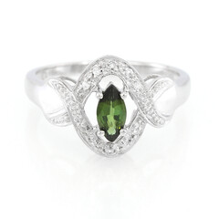 Anillo en plata con Turmalina cuprífera