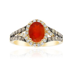 Anillo en oro con Ópalo de fuego de México (CIRARI)