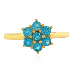 Anillo en plata con Apatita azul neón