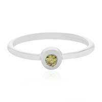 Anillo en plata con Diamante amarillo