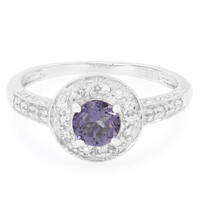 Anillo en plata con Cuarzo arándano