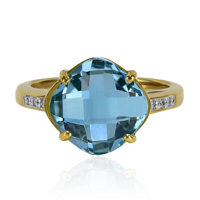 Anillo en plata con Topacio azul cielo