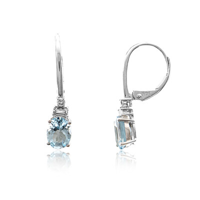 Pendientes en oro con Aguamarina de Brasill AAA (CIRARI)