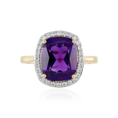 Anillo en oro con Amatista de Zambia