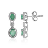 Pendientes en plata con Esmeralda de Zambia
