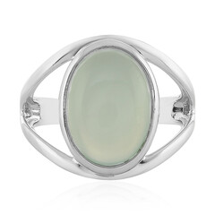 Anillo en plata con Calcedonia agua