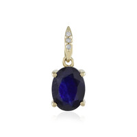 Colgante en oro con Zafiro azul de Madagascar
