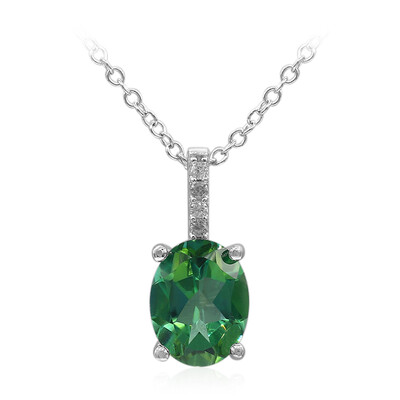 Collar en plata con Topacio verde mariposa