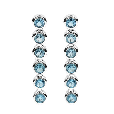 Pendientes en plata con Topacio azul