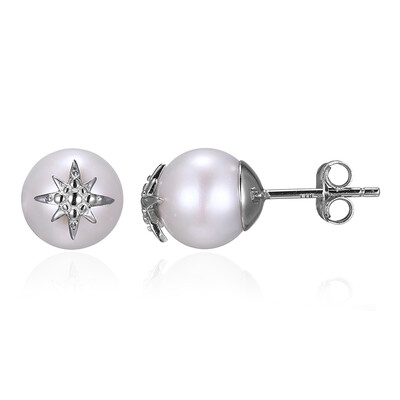 Pendientes en plata con Perla Freshwater