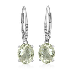 Pendientes en plata con Amatista verde
