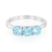 Anillo en plata con Apatita azul