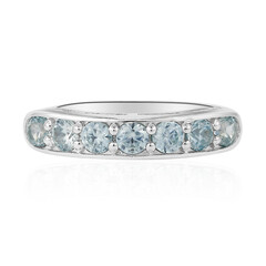 Anillo en plata con Zircón azul