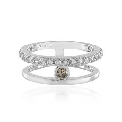 Anillo en plata con Diamante I3 champán (de Melo)