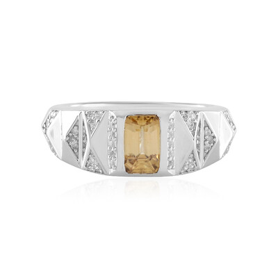 Anillo en plata con Zircón amarillo (de Melo)