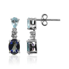 Pendientes en plata con Topacio Místico azul
