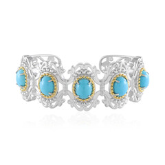 Brazalete en plata con Turquesa bella durmiente (Dallas Prince Designs)