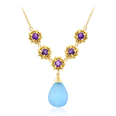 Collar en plata con Calcedonia agua