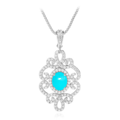 Collar en plata con Turquesa bella durmiente (Dallas Prince Designs)