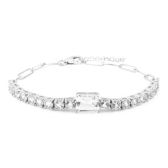 Brazalete en plata con Topacio blanco