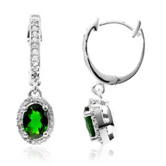 Pendientes en plata con Diópsido de Rusia