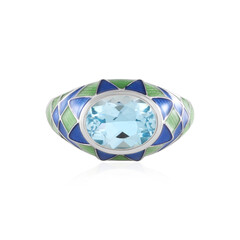 Anillo en plata con Topacio azul cielo (Adela Silber)