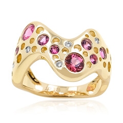 Anillo en oro con Rubelita de Brasil AAA (de Melo)