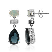 Pendientes en plata con Topacio azul de Londres
