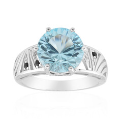 Anillo en plata con Topacio azul cielo