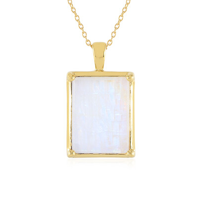 Collar en plata con Piedra de Luna arcoíris