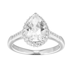 Anillo en plata con Topacio blanco