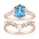 Anillo en plata con Topacio azul suizo