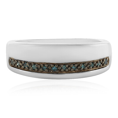 Anillo en plata con Diamante azul I3
