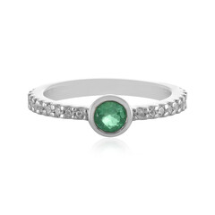 Anillo en plata con Esmeralda de Rusia